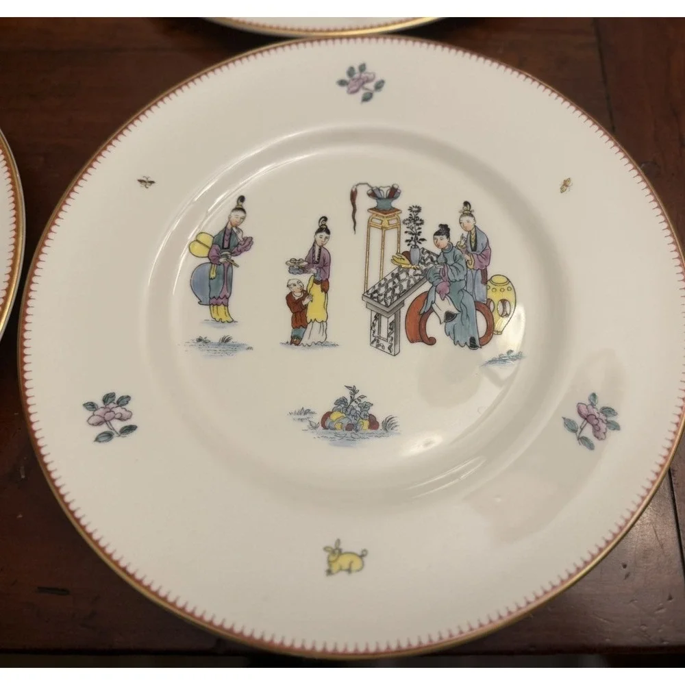 Set 12 Royal Worcester Early Worcester China Reproduction Plates Chinoiserie
